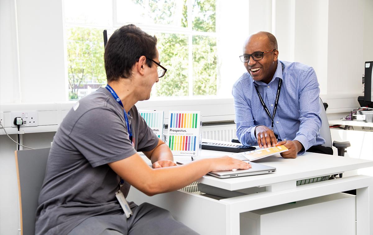 Adult receiving careers guidance and advice