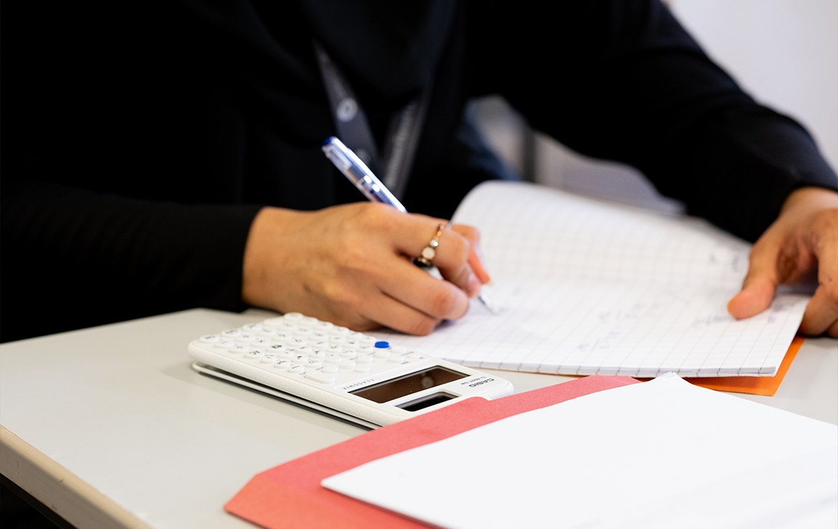 Adult learner at a computer
