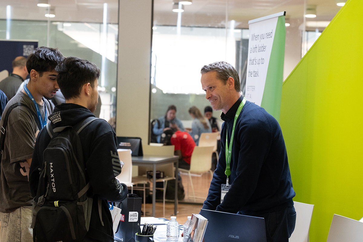 students speak to employer at build tomorrow